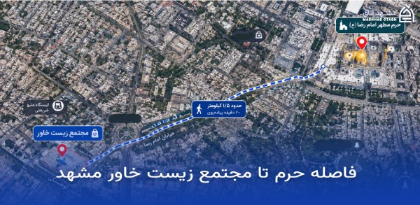 زیست خاور مشهد ؛ آدرس، ساعت کاری و راهنمای کامل خرید 10 فاصله زیست خاور مشهد تا حرم